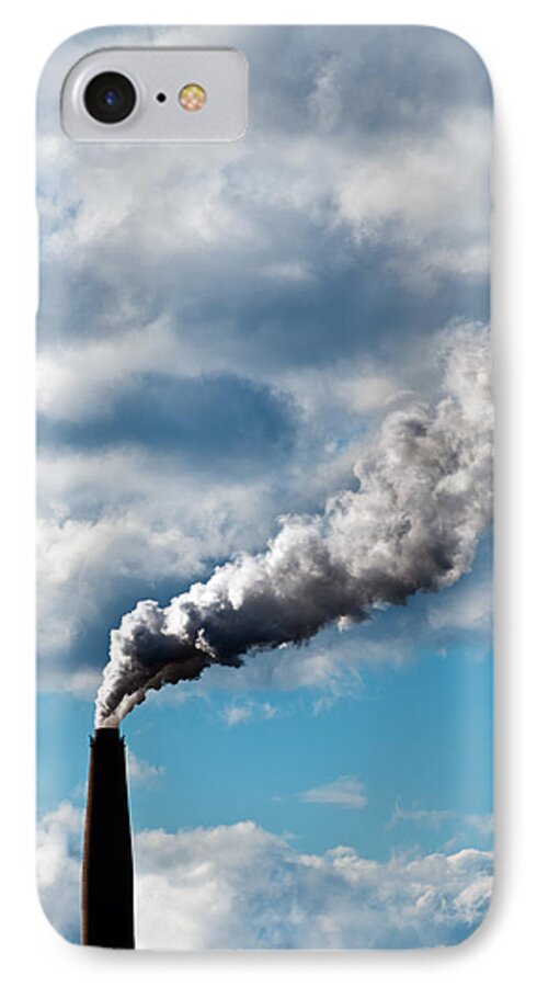 Air iPhone 7 Case featuring the photograph Chimney exhaust waste amount of CO2 into the atmosphere by U Schade