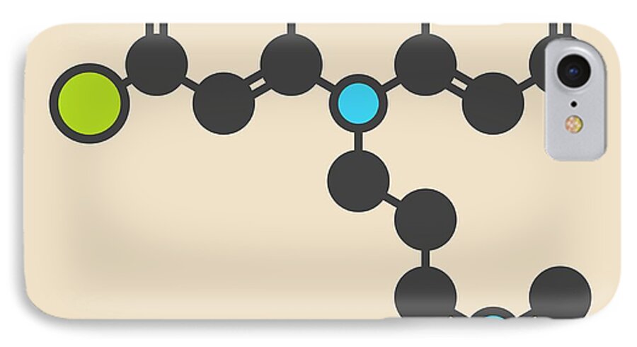 Chlorpromazin iPhone 7 Case featuring the photograph Chlorpromazine Antipsychotic Molecule by Molekuul