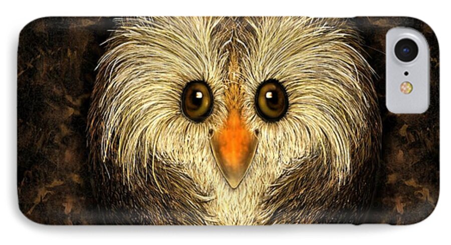 Birds iPhone 7 Case featuring the digital art Chocolate Nested Easter Owl by Mary Eichert