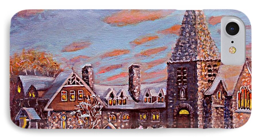 Christ Church iPhone 7 Case featuring the painting Christ Church in the Setting Sunlight by Rita Brown