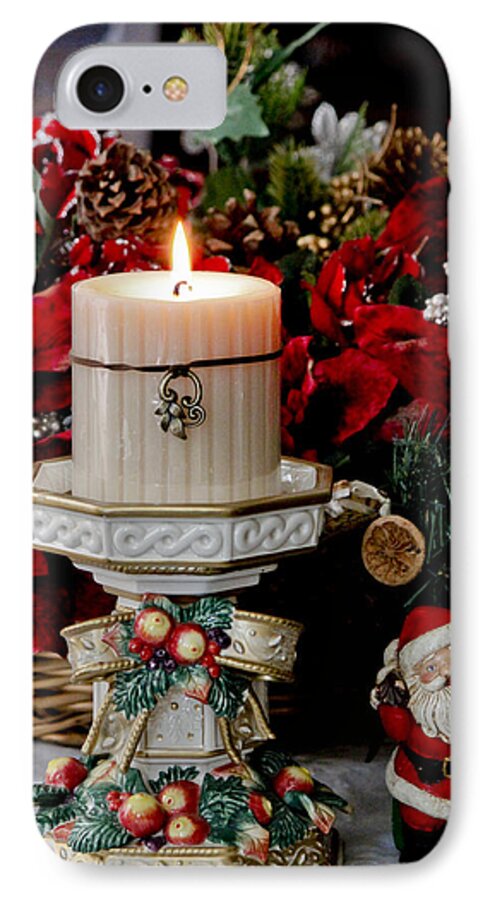 Merry Christmas iPhone 7 Case featuring the photograph Christmas Candle by Ivete Basso Photography