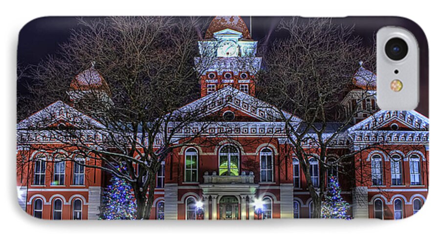 Courthouse iPhone 7 Case featuring the photograph Christmas Courthouse by Scott Wood