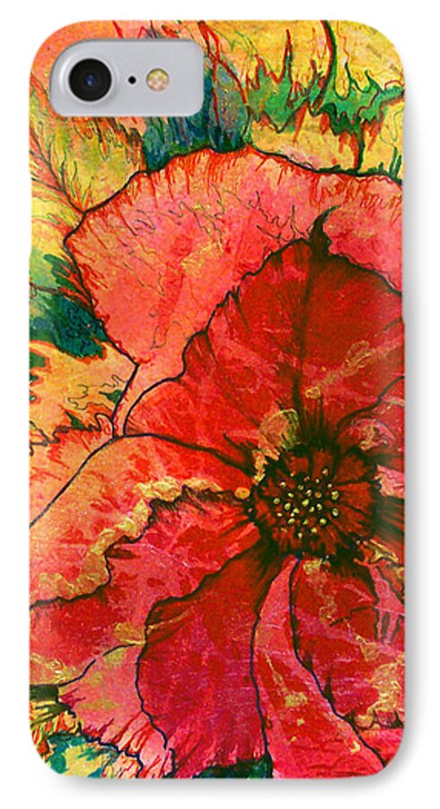 Christmas iPhone 7 Case featuring the painting Christmas Flower by Nancy Cupp
