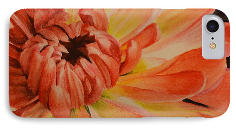 Chrysanthemum iPhone 7 Case featuring the painting Chrysanthemum by Joanne Grant