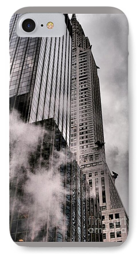 Chrysler Building iPhone 7 Case featuring the photograph Chrysler Building with Gargoyles and Steam by Miriam Danar
