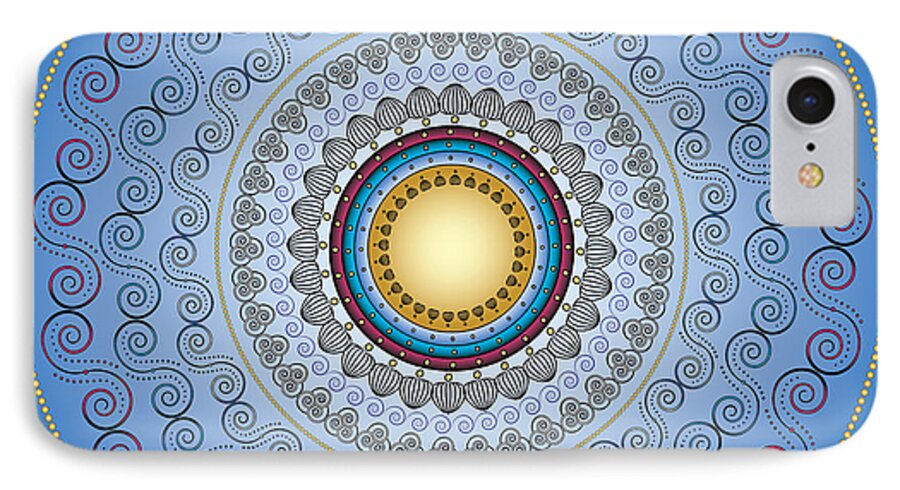 Mandala Digital Art iPhone 7 Case featuring the digital art Circularity No. 17 by Alan Bennington