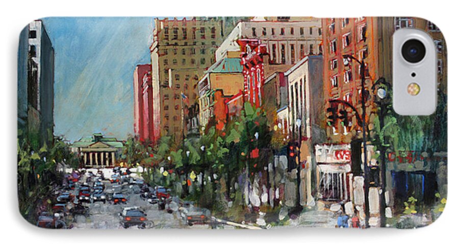 Raleigh iPhone 7 Case featuring the painting City Color by Dan Nelson