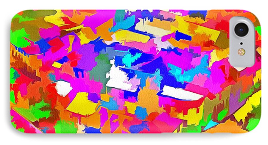 City Of Colours. iPhone 7 Case featuring the painting City Of Colours by Maciek Froncisz