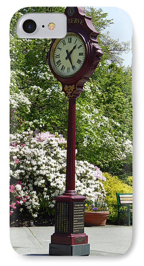 Park iPhone 7 Case featuring the photograph Clock in Park by Laurie Tsemak
