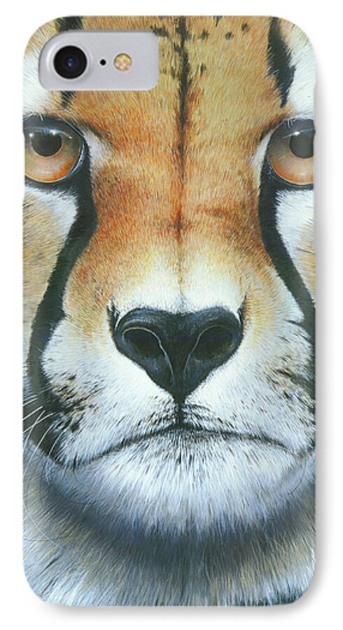 Cheetah iPhone 7 Case featuring the painting Close to the Soul by Mike Brown