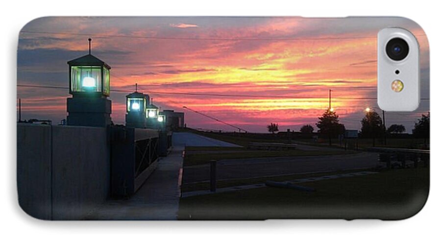 Bonnabel Boat Launch iPhone 7 Case featuring the photograph Closed Flood Gates Sunset by Deborah Lacoste