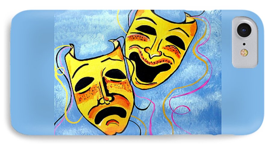Comedy And Tragedy iPhone 7 Case featuring the painting Comedy And Tragedy by Nora Shepley