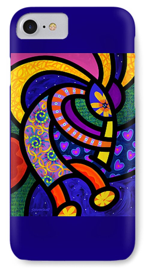Kokopelli iPhone 7 Case featuring the painting Coco Koko Pelli by Steven Scott