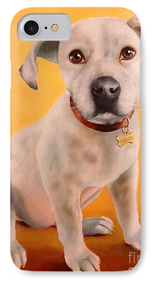 Puppy Print Painting iPhone 7 Case featuring the painting Cocoa by Natalia Astankina
