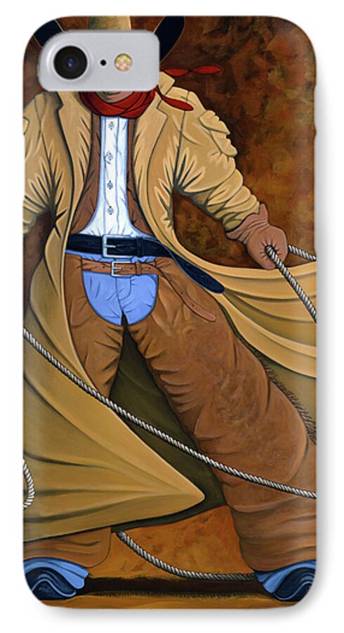 Contemporary Western iPhone 7 Case featuring the painting Cody by Lance Headlee