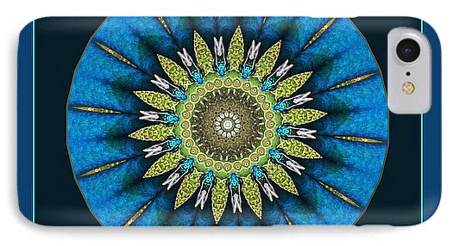 Kaleidoscope iPhone 7 Case featuring the photograph Color Me Peacock by Barbara MacPhail