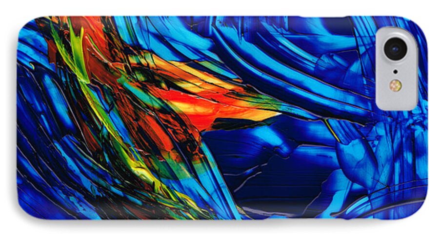 Abstract iPhone 7 Case featuring the painting Colorful Abstract Art - Energy Flow 1 - By Sharon Cummings by Sharon Cummings