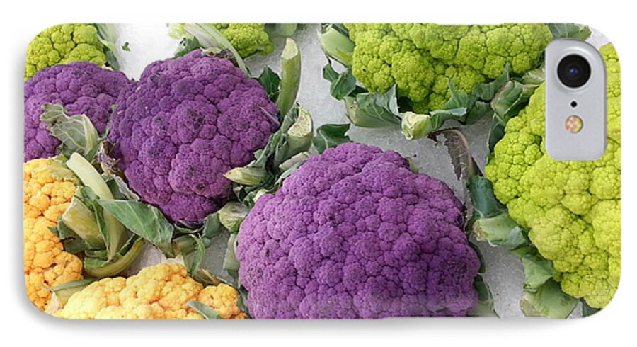 Purple iPhone 7 Case featuring the photograph Colorful Cauliflower by Caryl J Bohn