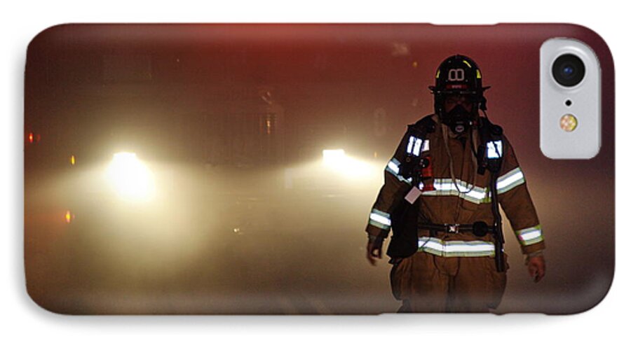 Firefighter iPhone 7 Case featuring the photograph Coming Out by Leeon Photo