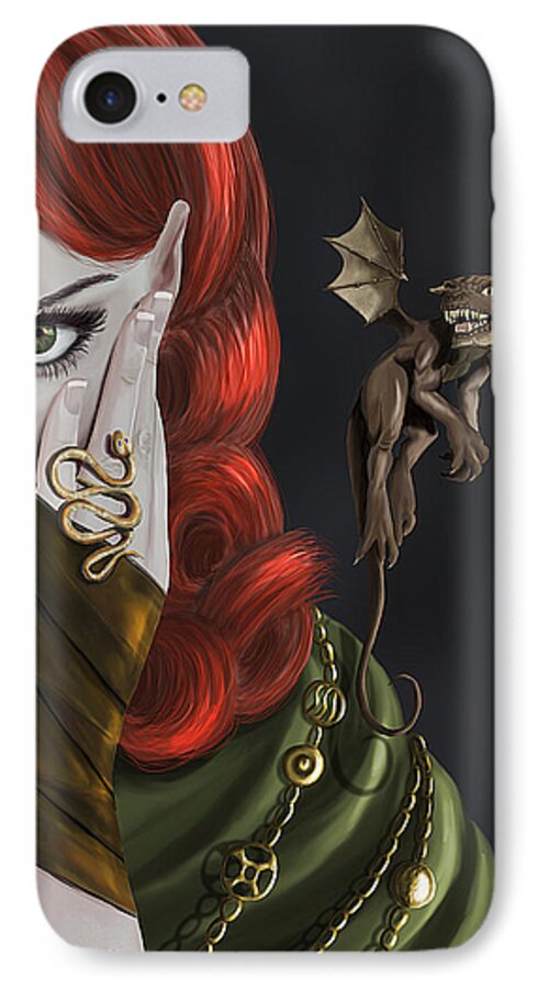Girl iPhone 7 Case featuring the digital art Companions by Kate Black