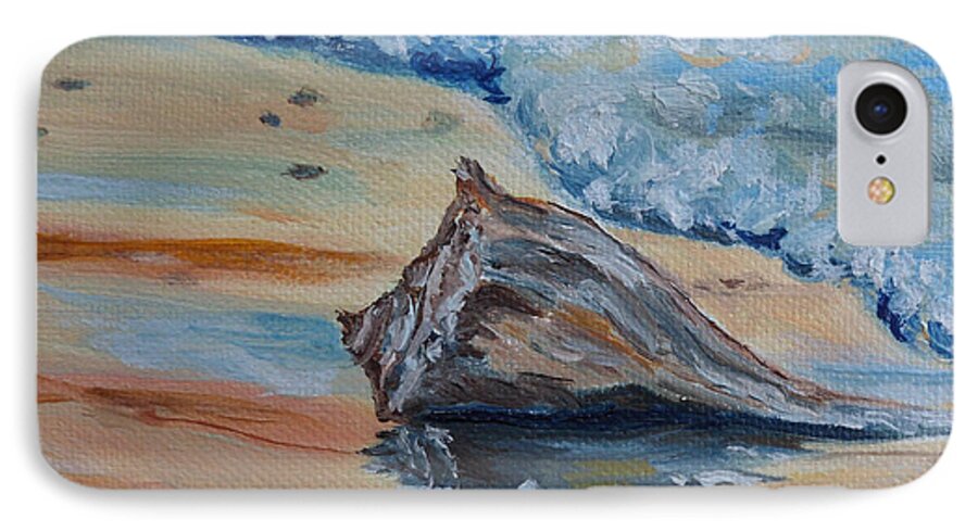 Shell iPhone 7 Case featuring the painting Conched Out by Julie Brugh Riffey