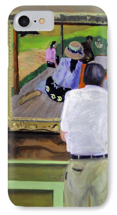 Gauguin iPhone 7 Case featuring the painting Contemplating Gauguin by Michael Daniels