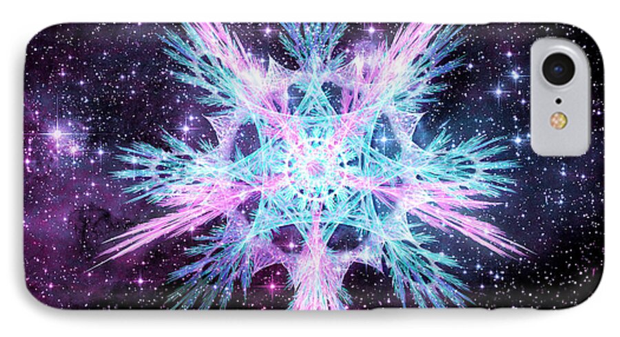 Corporate iPhone 7 Case featuring the digital art Cosmic Starflower by Shawn Dall