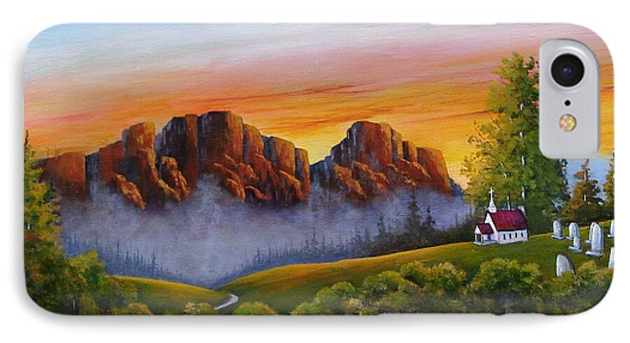 Landscape iPhone 7 Case featuring the painting Country Church by Jerry Walker
