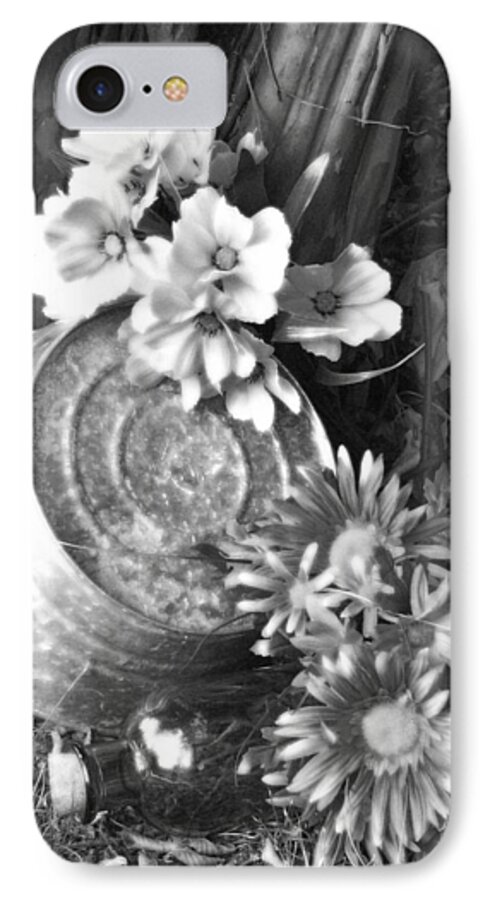 Flower iPhone 7 Case featuring the photograph Country Summer - BW 03 by Pamela Critchlow