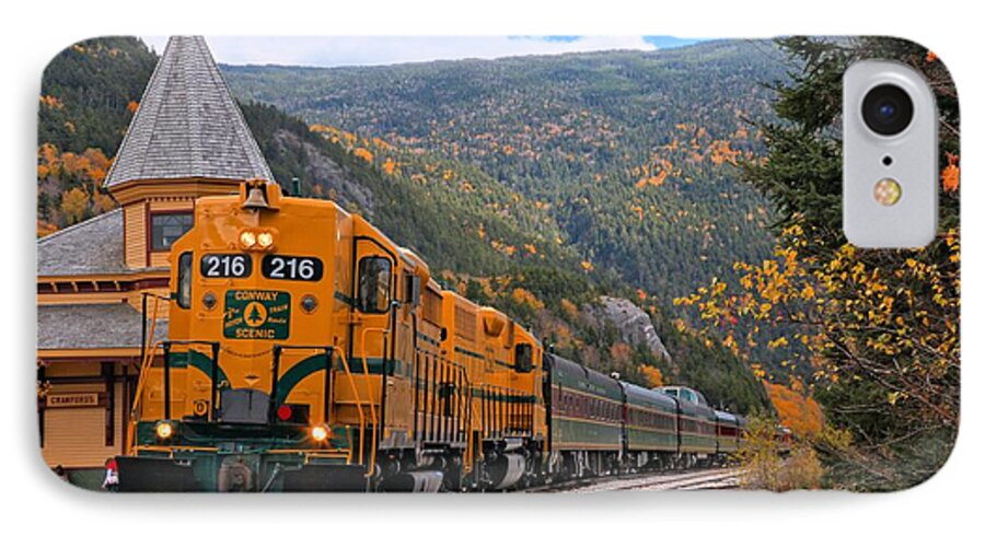 Conway Railroad iPhone 7 Case featuring the photograph Crawford Notch Train Depot by Adam Jewell