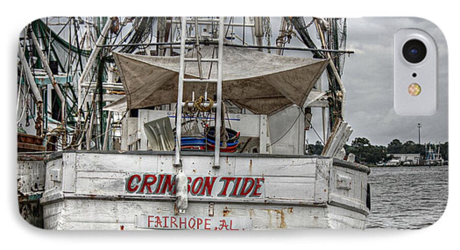 Shrimp Boat iPhone 7 Case featuring the photograph Crimson Tide on the Bon Secour by Lynn Jordan