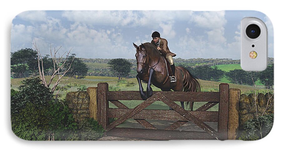 Horse iPhone 7 Case featuring the digital art Cross Country by Jayne Wilson