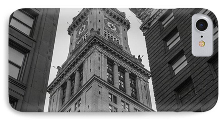 Massachusetts iPhone 7 Case featuring the photograph Custom House Tower in Boston MA by John McGraw
