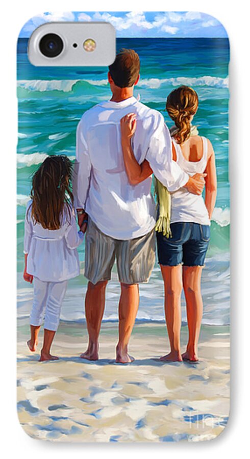 Dad And His Girls iPhone 7 Case featuring the painting Dad and His Girls by Tim Gilliland