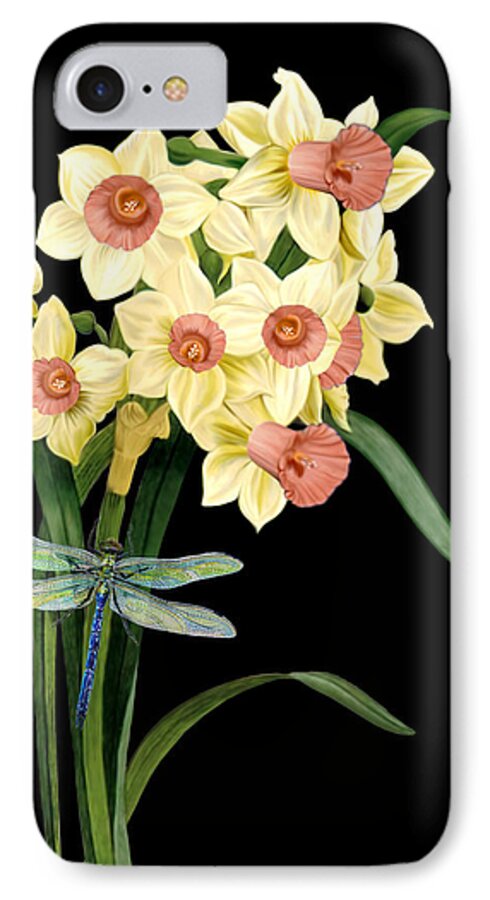 Daffodils iPhone 7 Case featuring the mixed media Daffodils by Anthony Seeker