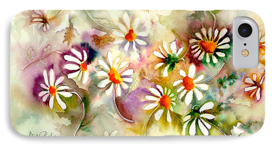Daisy iPhone 7 Case featuring the painting Dance of the Daisies by Neela Pushparaj