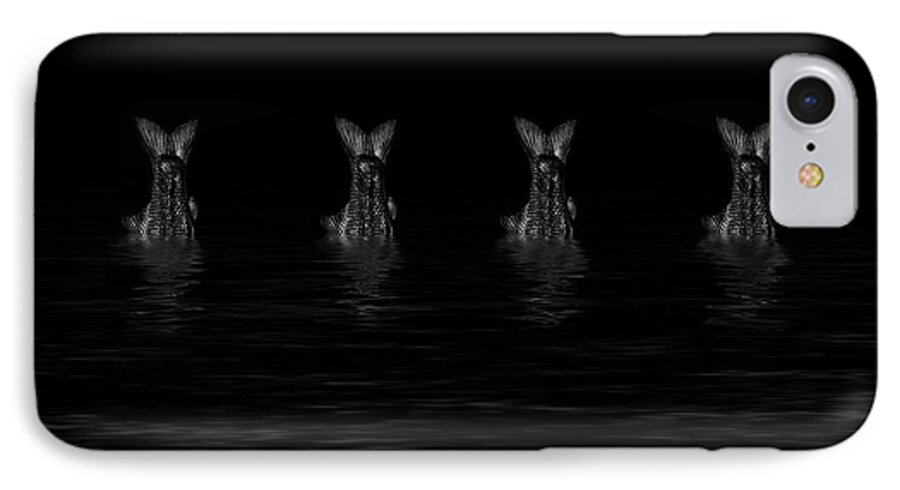 Dancing Fish iPhone 7 Case featuring the photograph Dancing Fish At Night 5 by Evgeniy Lankin