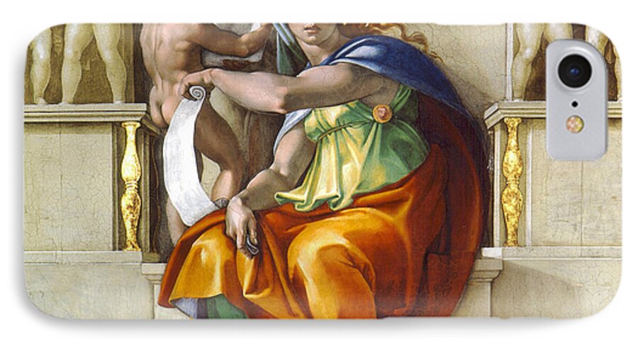 Delphic Sybil iPhone 7 Case featuring the painting Delphic Sybil by Michelangelo di Lodovico Buonarroti Simoni