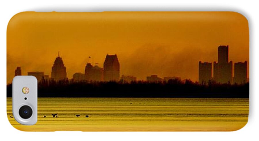  iPhone 7 Case featuring the photograph Detroit at dawn by Daniel Thompson