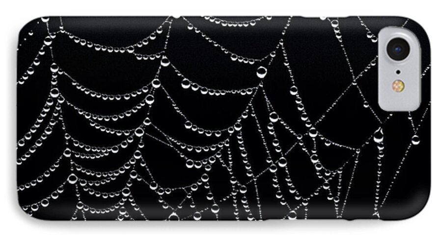 Dew Drops On Web 2 iPhone 7 Case featuring the photograph Dew Drops on Web 2 by Marty Saccone