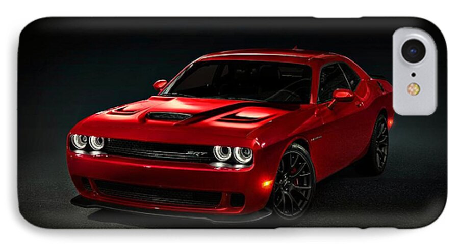 Dodge iPhone 7 Case featuring the photograph Dodge Challenger S R T Hellcat by Movie Poster Prints