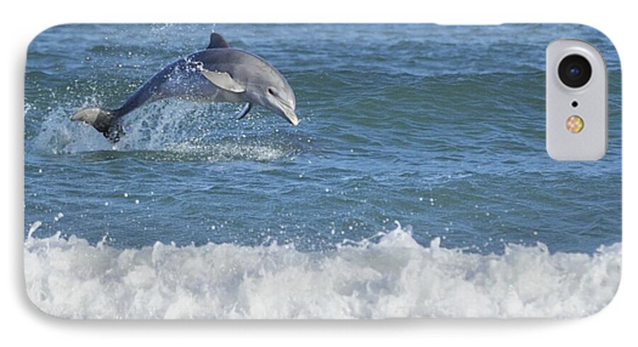 Dolphin iPhone 7 Case featuring the photograph Dolphin in surf by Bradford Martin