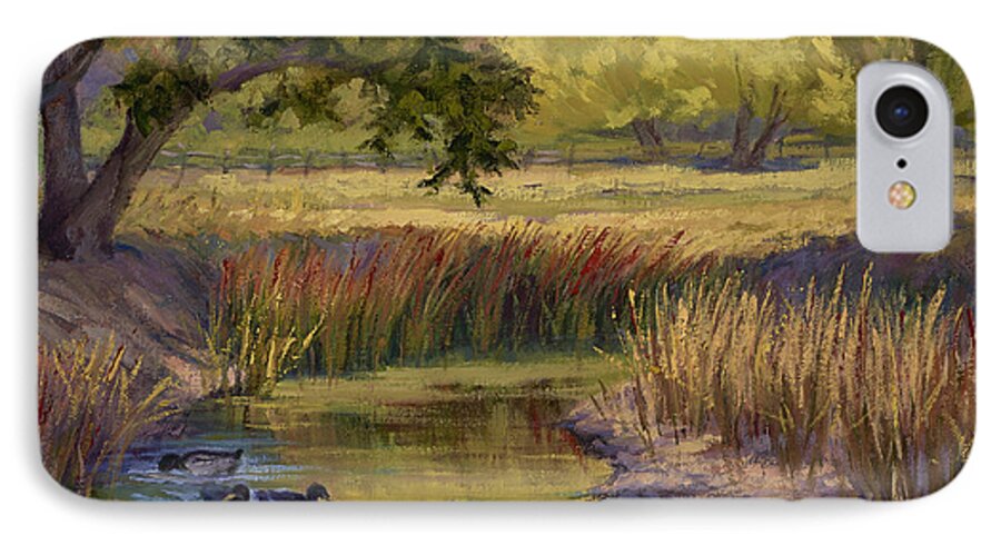 Trees iPhone 7 Case featuring the painting Duck Pond by Jane Thorpe