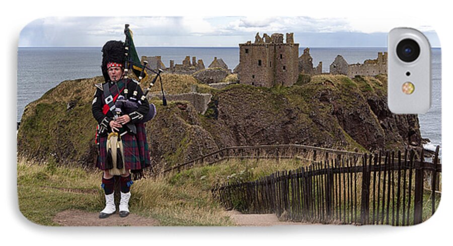 Piper iPhone 7 Case featuring the photograph Dunnottar Piper by Eunice Gibb