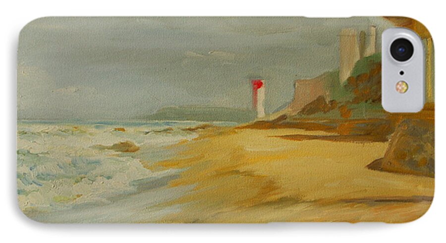 Light House On Near Durban iPhone 7 Case featuring the painting Durban Light House by Thomas Bertram POOLE