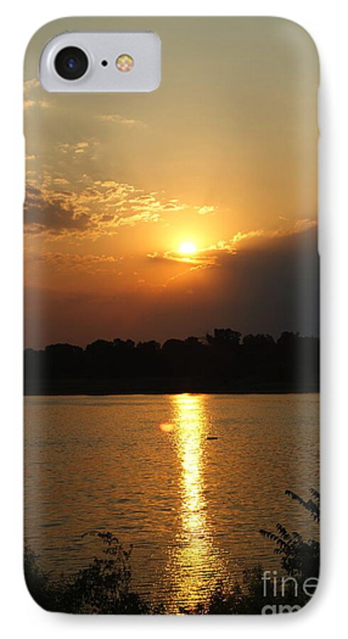 Sunrise iPhone 7 Case featuring the pyrography Early Morning Rise by Roseann Errigo
