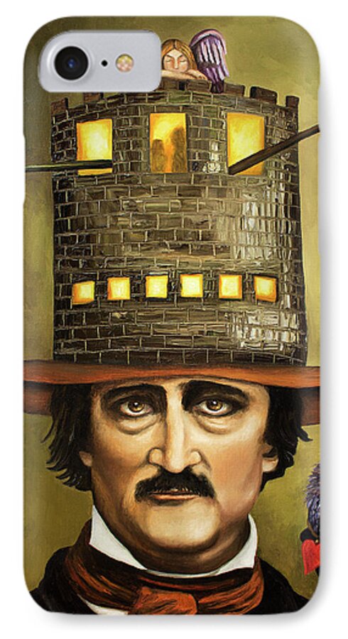 Poe iPhone 7 Case featuring the painting Edgar Allan Poe by Leah Saulnier The Painting Maniac