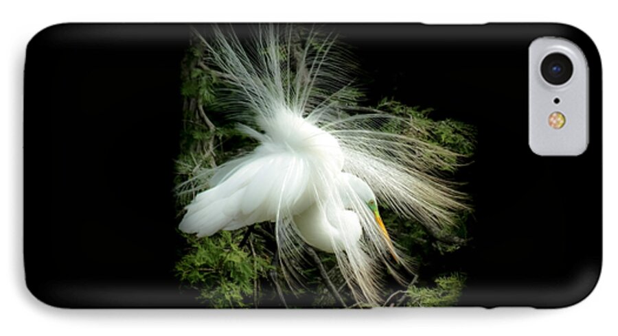 White Egret iPhone 7 Case featuring the photograph ELEGANCE of CREATION by Karen Wiles