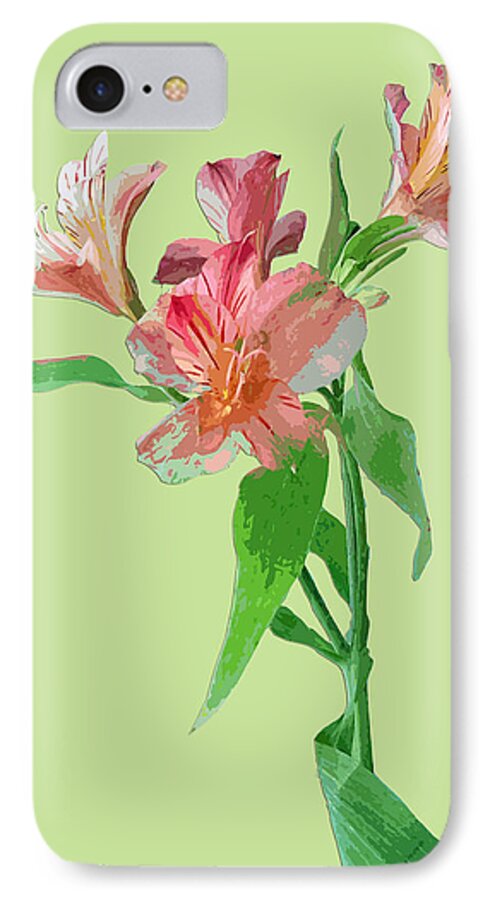 peruvian Lilies iPhone 7 Case featuring the photograph Elegance on Green by Karen Nicholson
