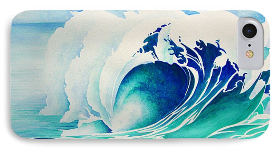 Wave iPhone 7 Case featuring the painting Emerald Break by William Love